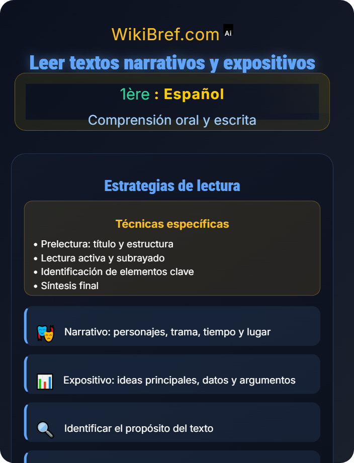 Leer textos narrativos y expositivos Comprensión escrita