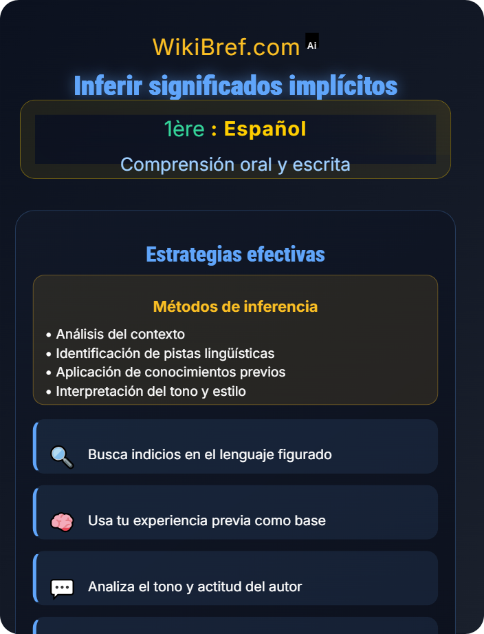 Inferir significados implícitos Comprensión escrita