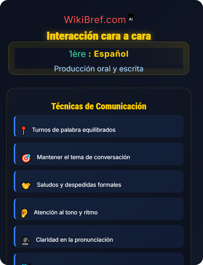 Interacción cara a cara Producción oral