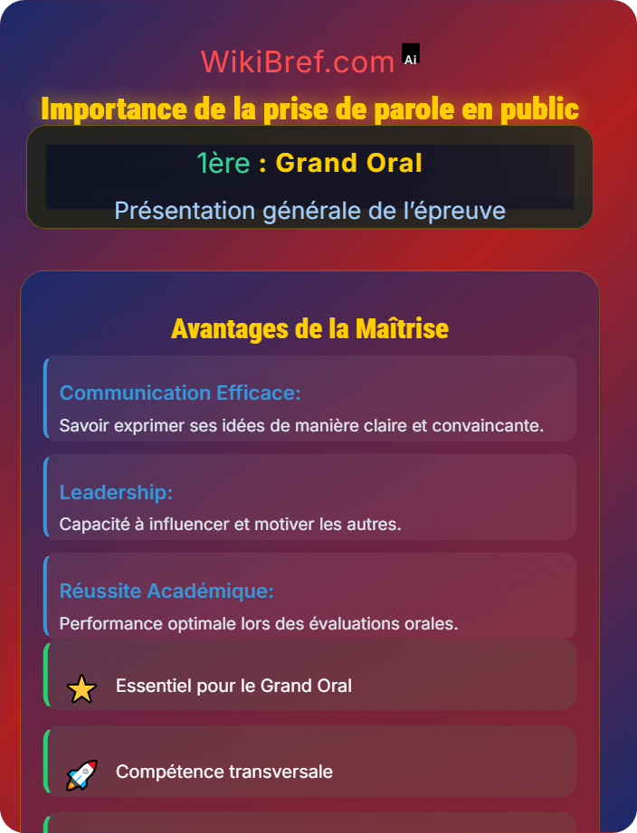Importance de la prise de parole en public Objectifs du Grand Oral