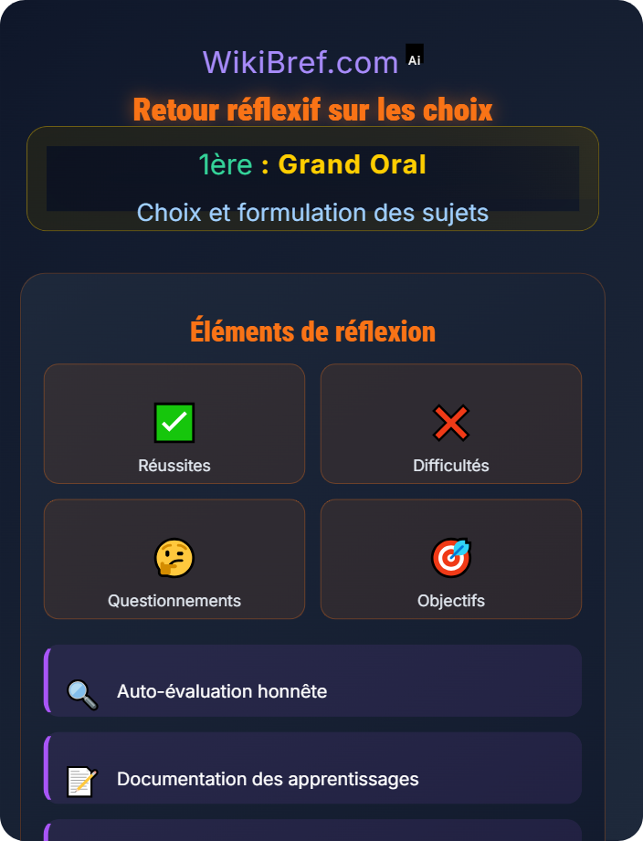 Retour réflexif sur les choix Exemples de sujets et analyse