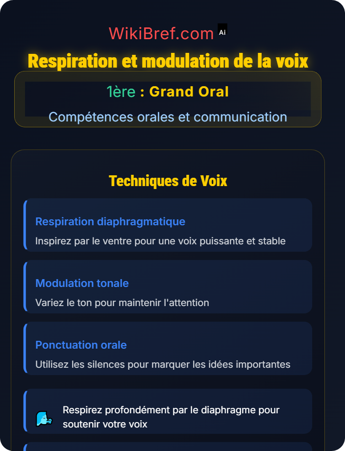 Respiration et modulation de la voix Techniques de prise de parole