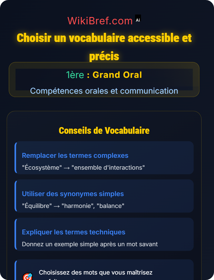 Choisir un vocabulaire accessible et précis Clarté et persuasion