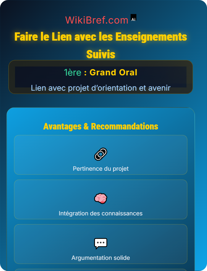 Faire le lien avec les enseignements suivis Présentation du projet professionnel