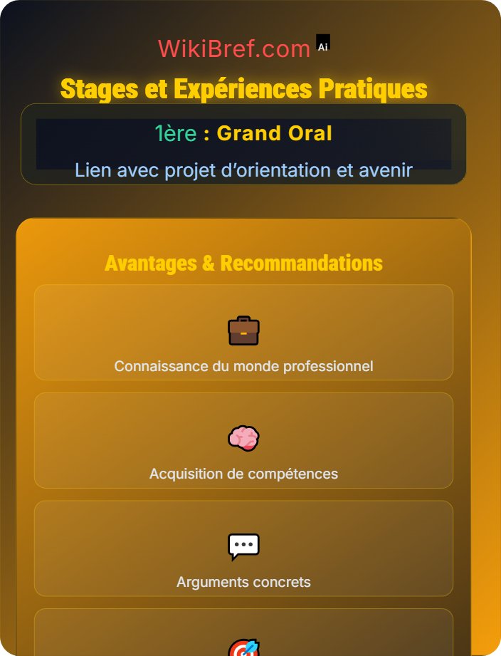 Stages et expériences pratiques Présentation des activités et expériences