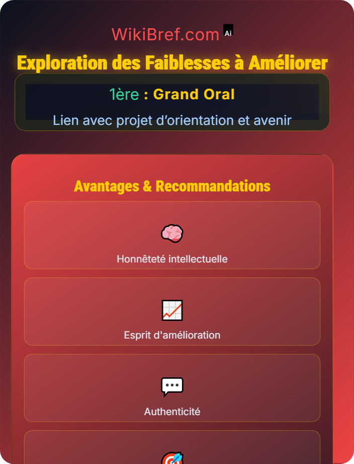Exploration des faiblesses à améliorer Stratégies de valorisation personnelle