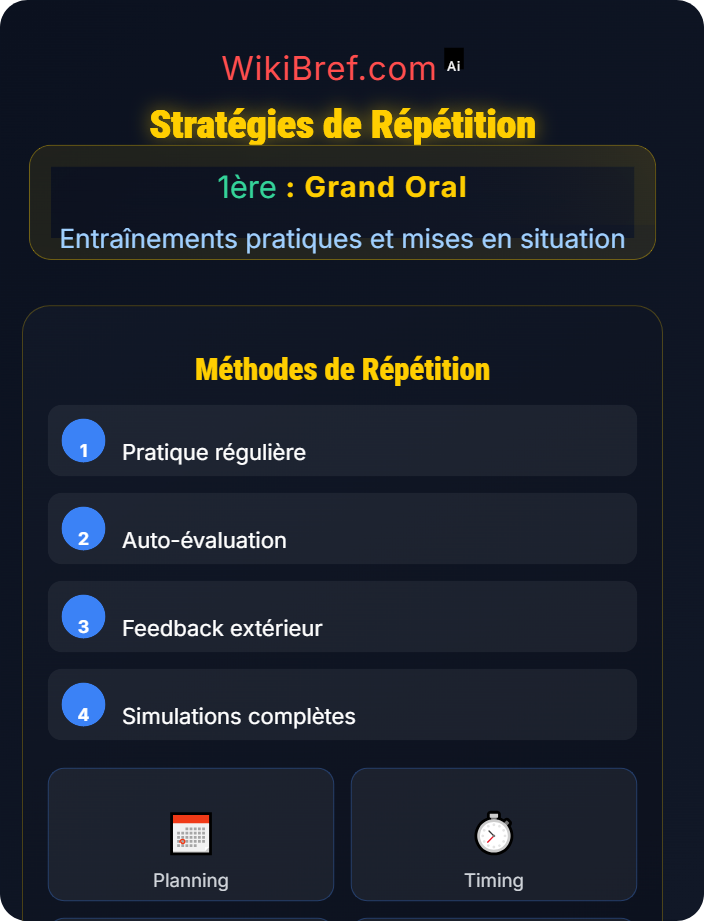 Stratégies de répétition Checklist et auto-évaluation