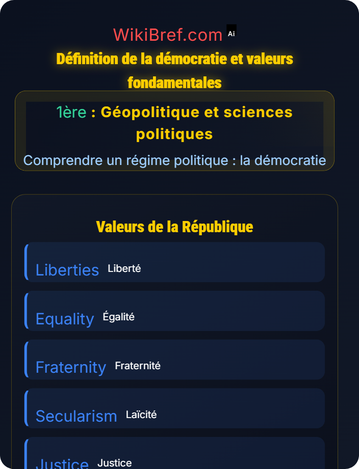 Définition de la démocratie et valeurs fondamentales Fondements de la démocratie
