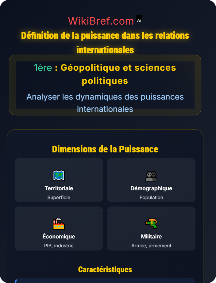 Définition de la puissance dans les relations internationales Concepts de puissance