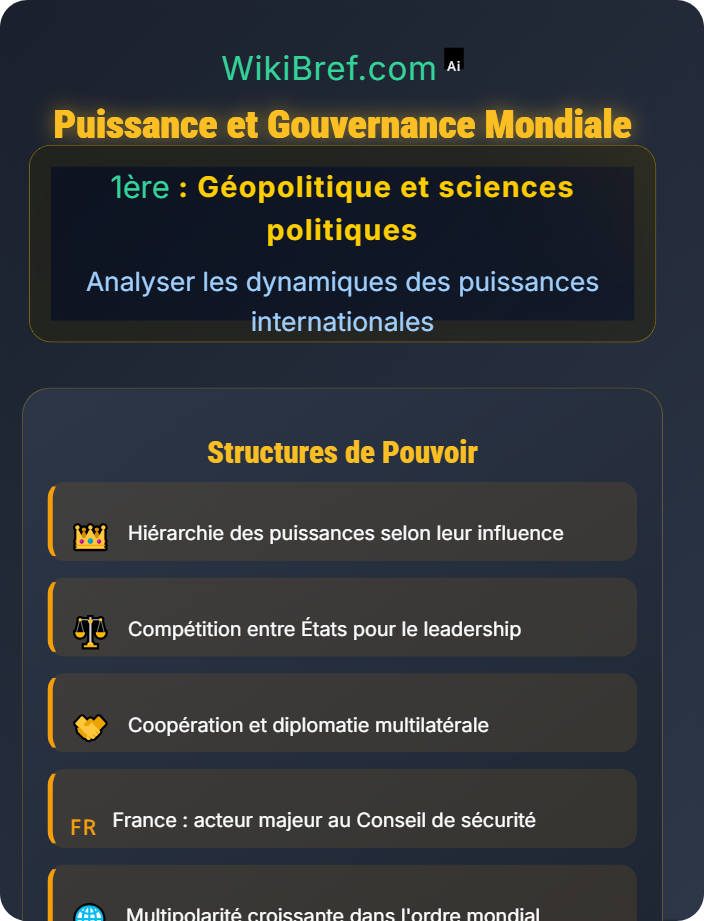 Puissance et gouvernance mondiale Concepts de puissance