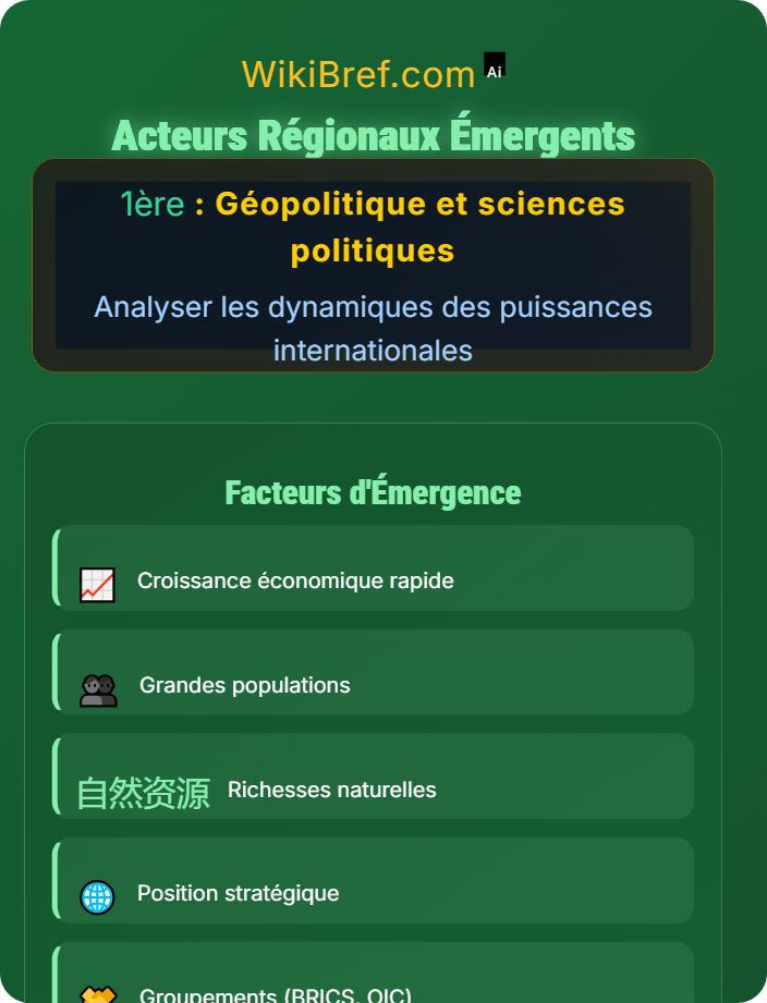 Acteurs régionaux émergents Histoire et mutations des grandes puissances