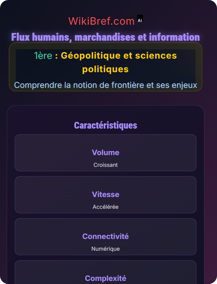 Flux humains, marchandises et information Frontières dans la mondialisation
