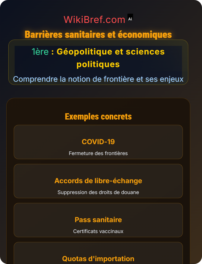 Barrières sanitaires et économiques Frontières dans la mondialisation