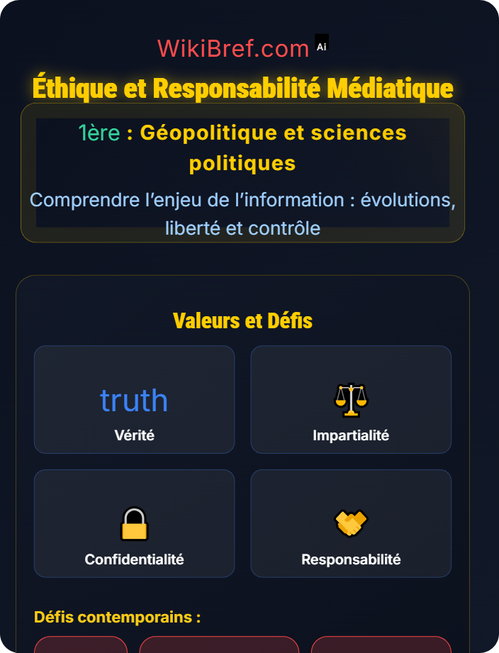 Éthique et responsabilité médiatique Rôle de l’information dans les sociétés