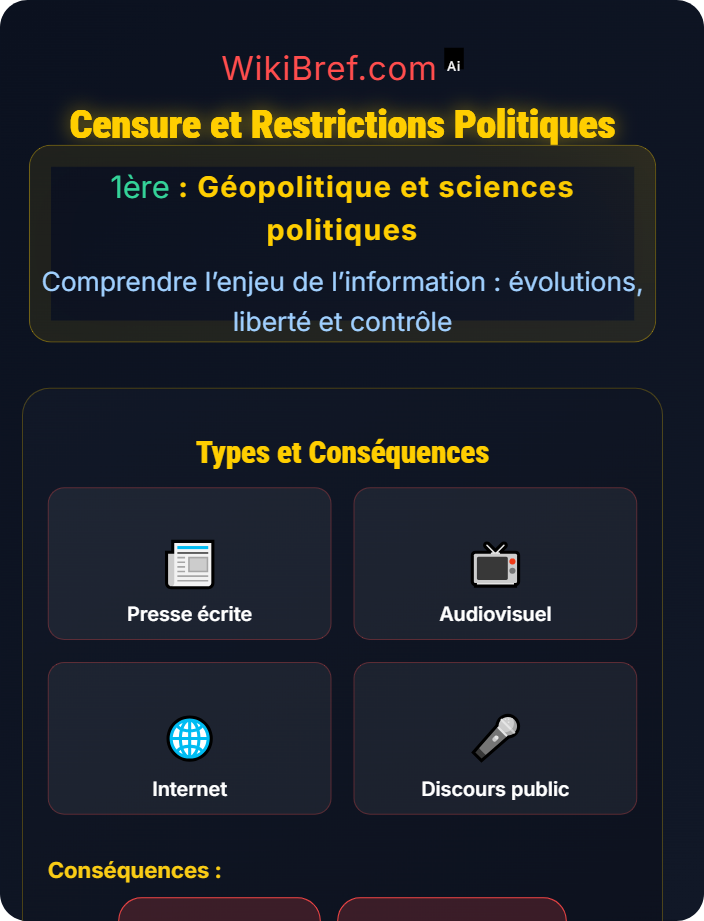 Censure et restrictions politiques Contrôle et régulation de l’information