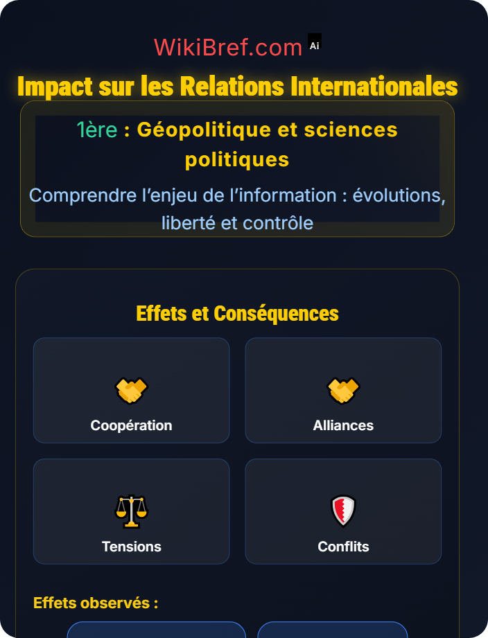 Impact sur les relations internationales Information et géopolitique