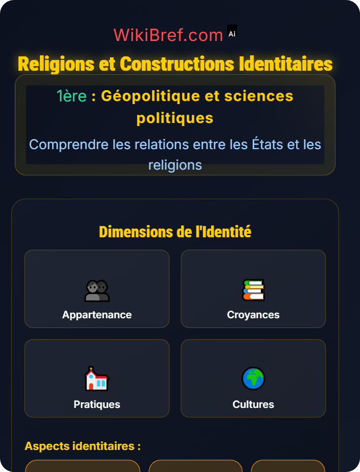 Religions et constructions identitaires Géopolitique des religions