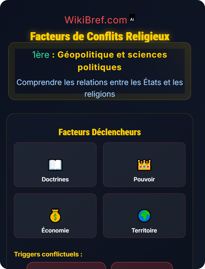 Facteurs de conflits religieux Géopolitique des religions