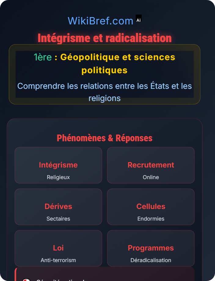 Intégrisme et radicalisation Religion, politique et sociétés