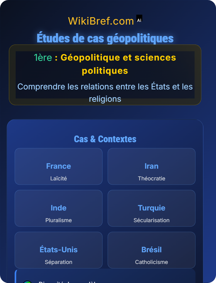 Études de cas géopolitiques Religion, politique et sociétés