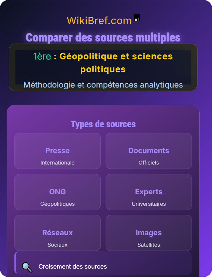 Comparer des sources multiples Analyse de documents géopolitiques