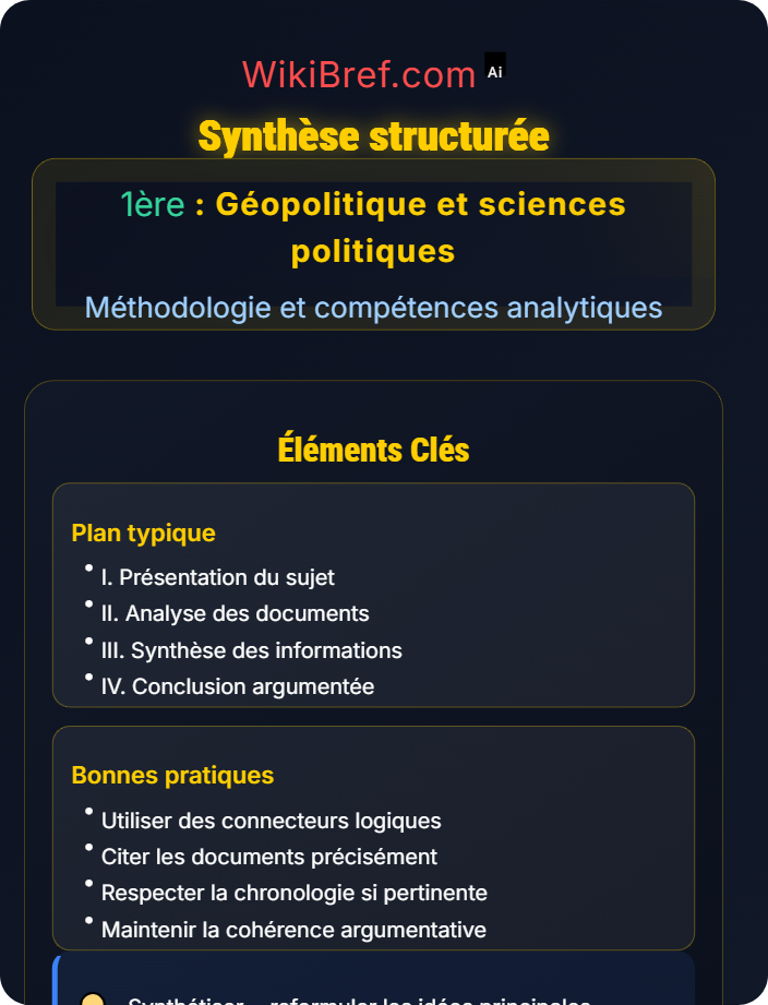 Synthèse structurée Analyse de documents géopolitiques