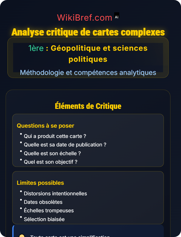 Analyse critique de cartes complexes Réalisation et interprétation de cartes