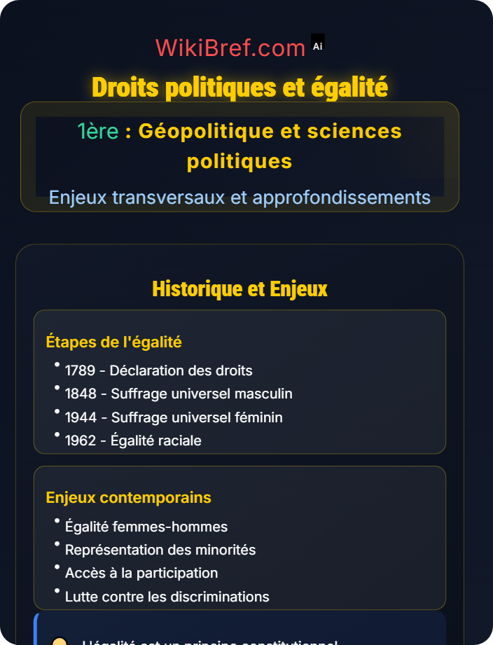 Droits politiques et égalité Citoyenneté et participation politique