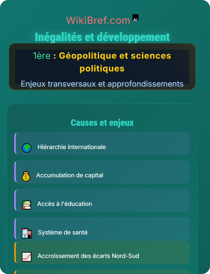 Inégalités et développement Géopolitique économique mondiale