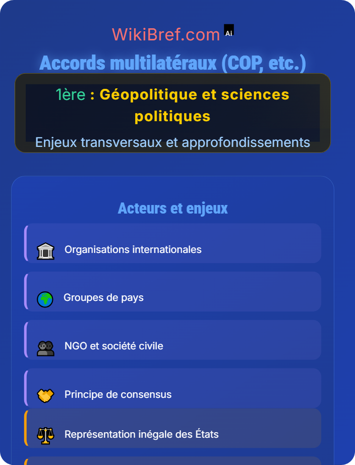 Accords multilatéraux (COP, etc.) Environnement et politique
