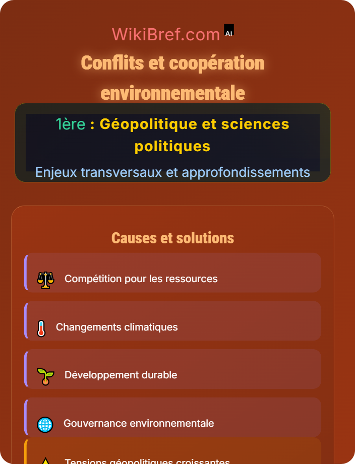 Conflits et coopération environnementale Environnement et politique