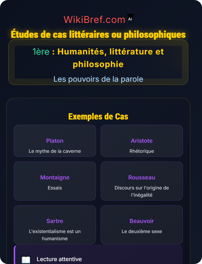 Études de cas littéraires ou philosophiques L’autorité de la parole