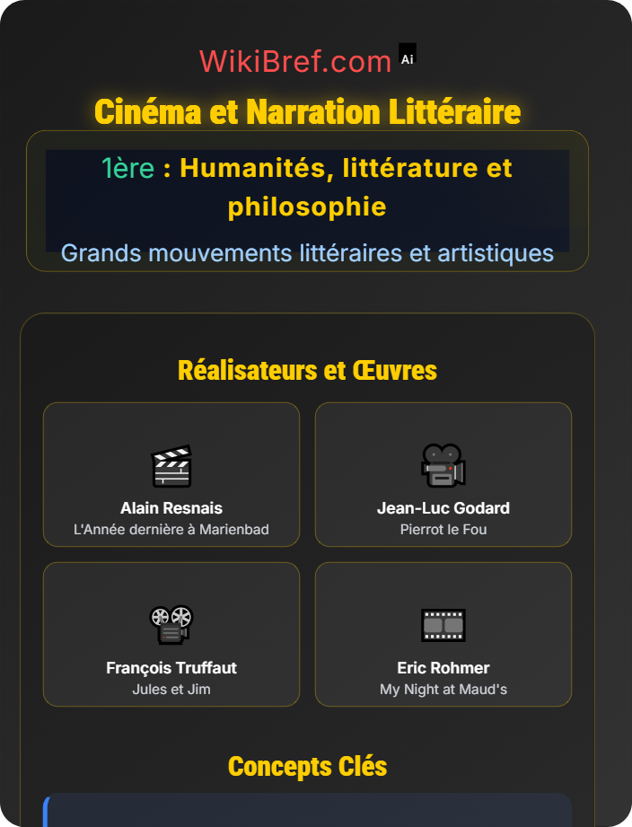 Cinéma et narration littéraire Arts visuels et littéraires : interactions