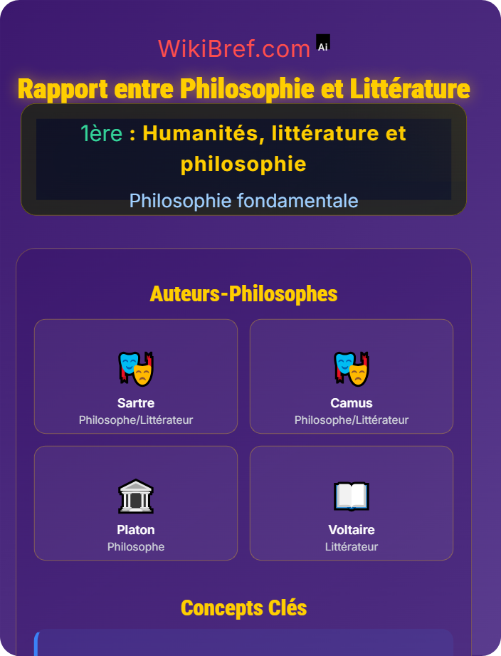 Rapport entre philosophie et littérature Introduction à la philosophie