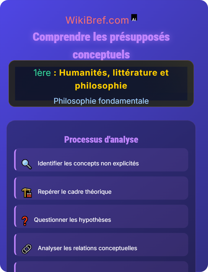Comprendre les présupposés conceptuels Analyser un texte philosophique