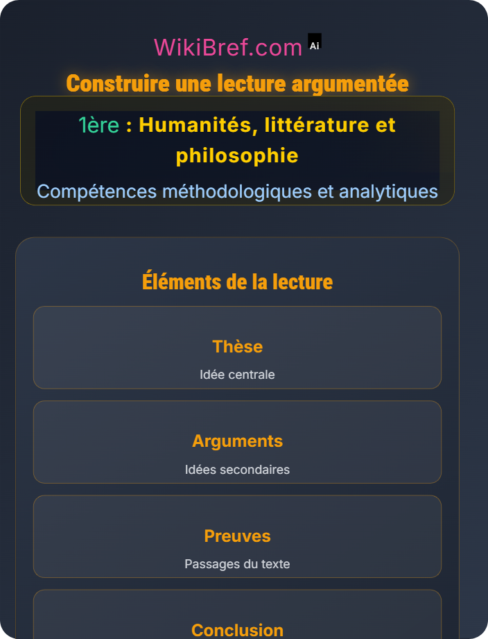 Construire une lecture argumentée Analyser un texte littéraire