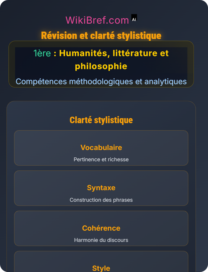 Révision et clarté stylistique Rédiger une dissertation humaniste