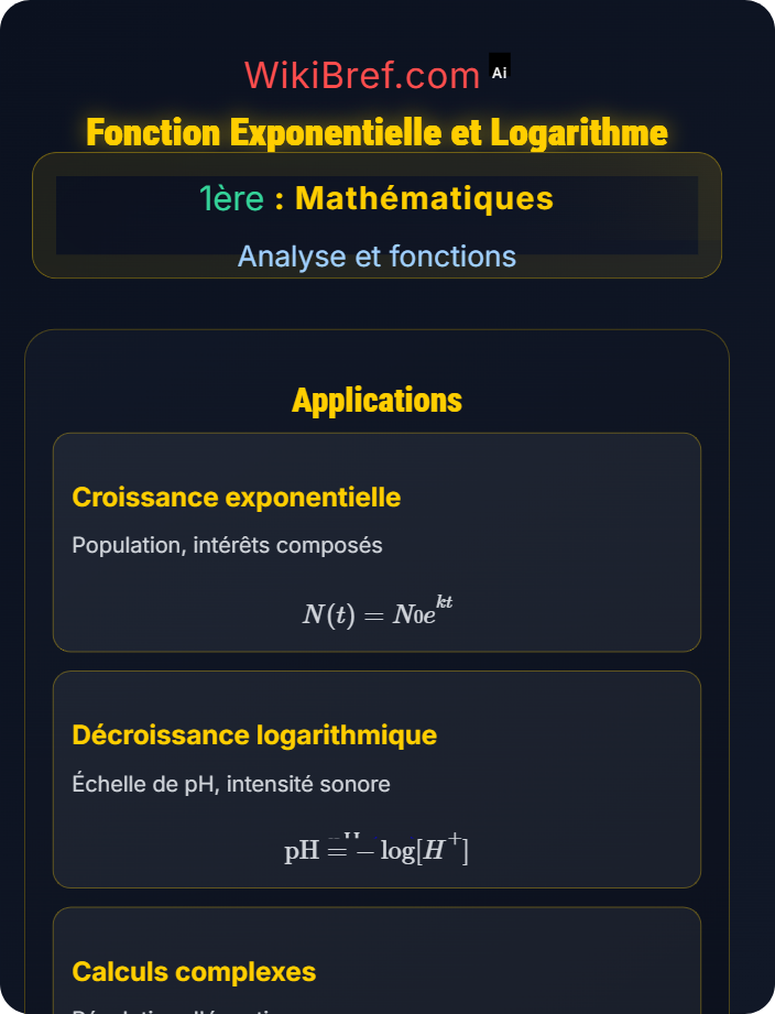 Fonction exponentielle et logarithme Fonctions de référence