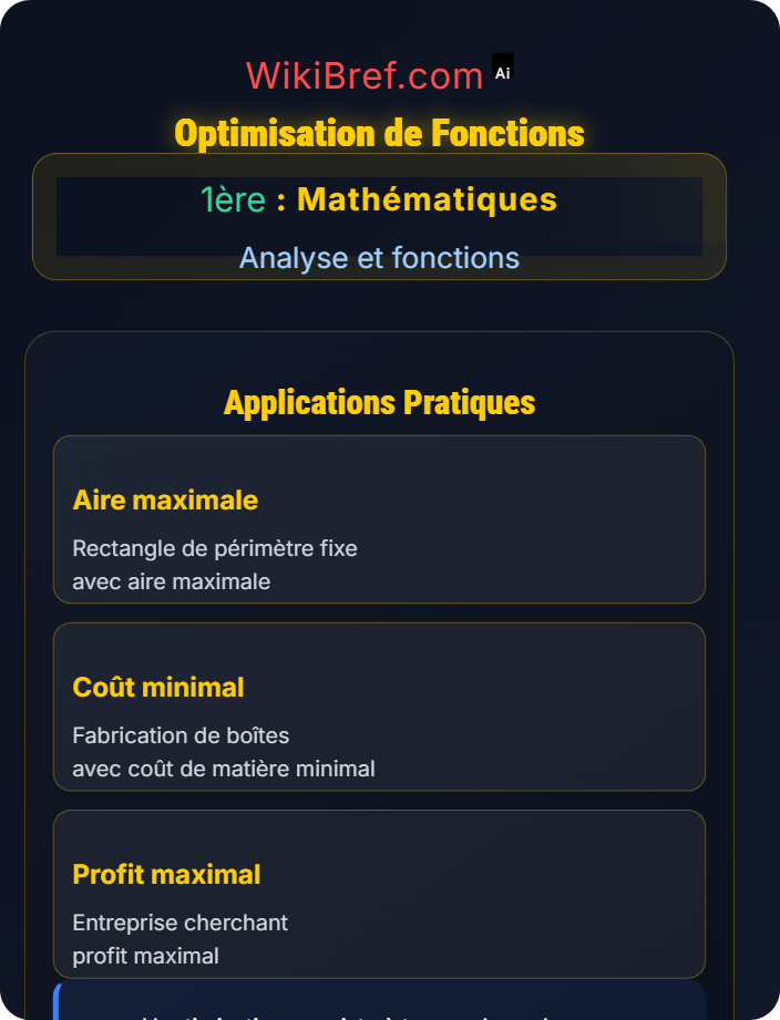 Optimisation de fonctions Dérivation