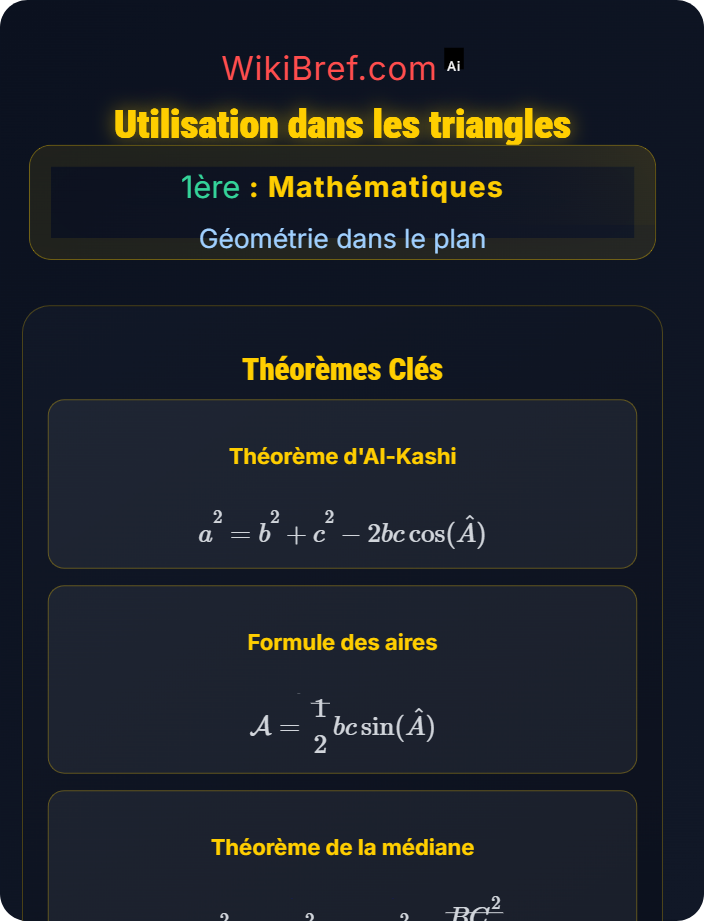 Utilisation dans les triangles Produit scalaire