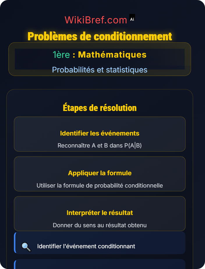 Problèmes de conditionnement Probabilités conditionnelles