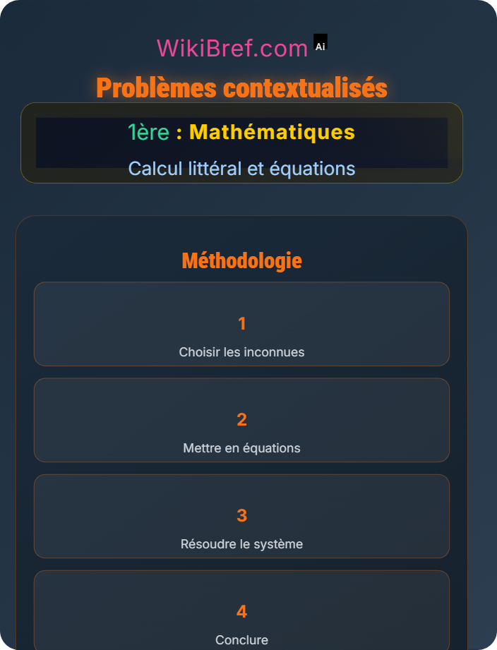Problèmes contextualisés Systèmes d’équations