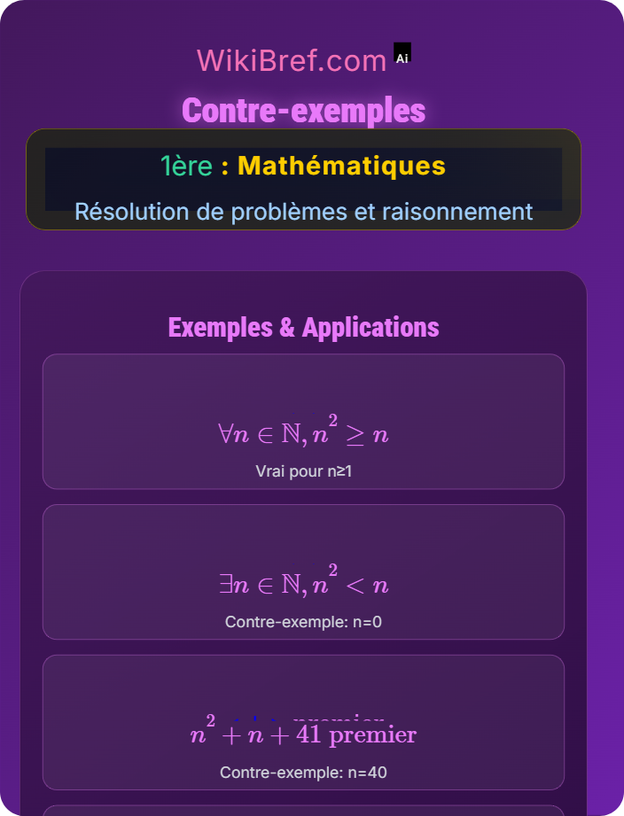Contre-exemples Raisonnement logique