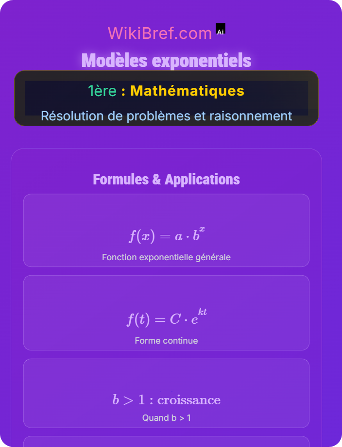 Modèles exponentiels Modélisation mathématique