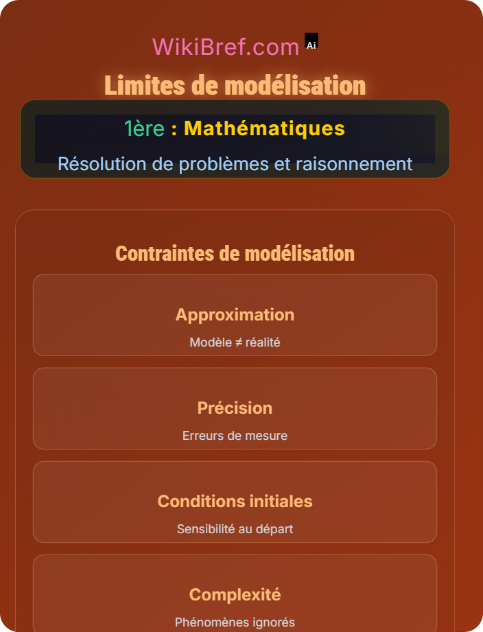 Limites de modélisation Modélisation mathématique