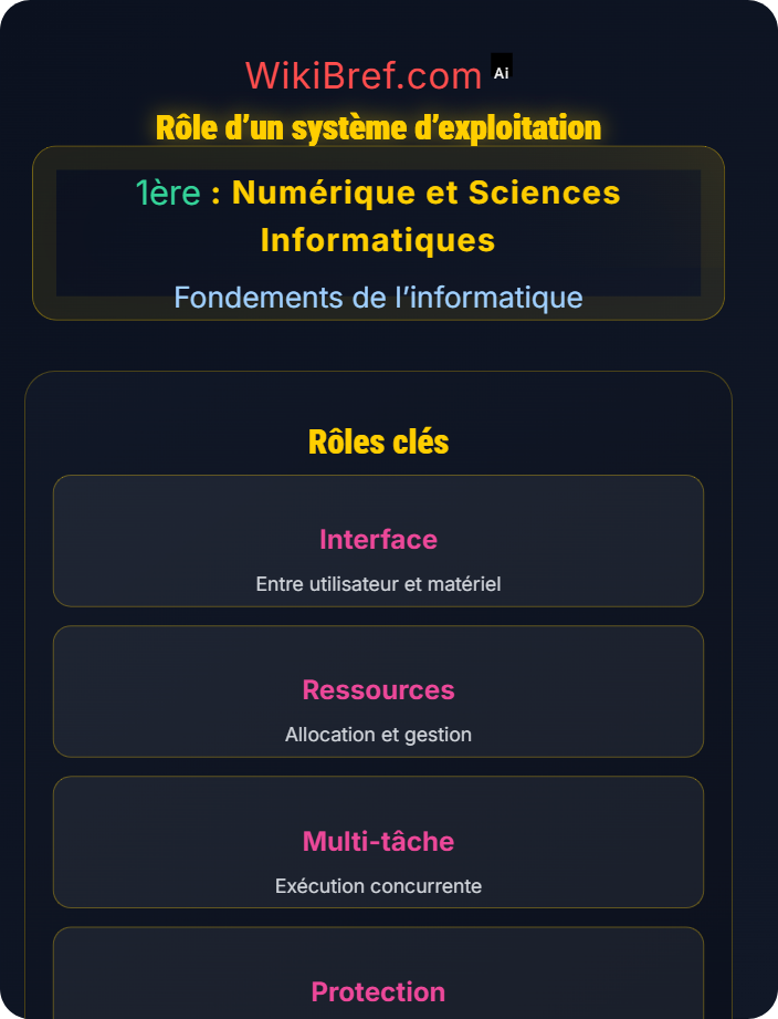 Rôle d’un système d’exploitation Systèmes et logiciels