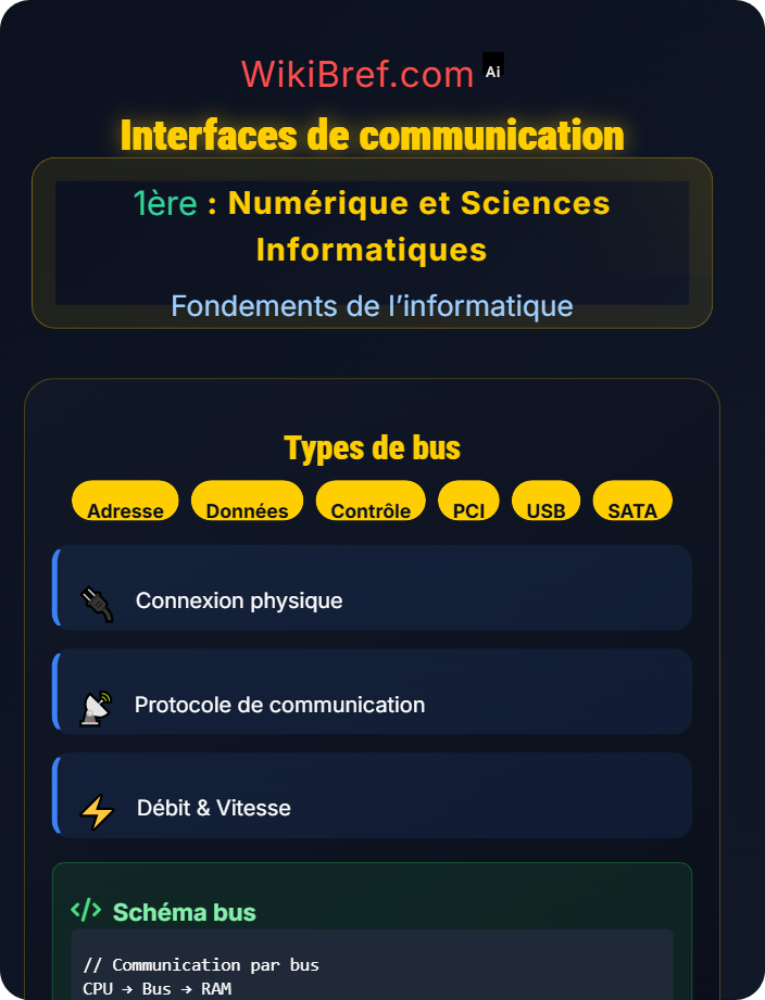 Interfaces de communication Périphériques et interfaces