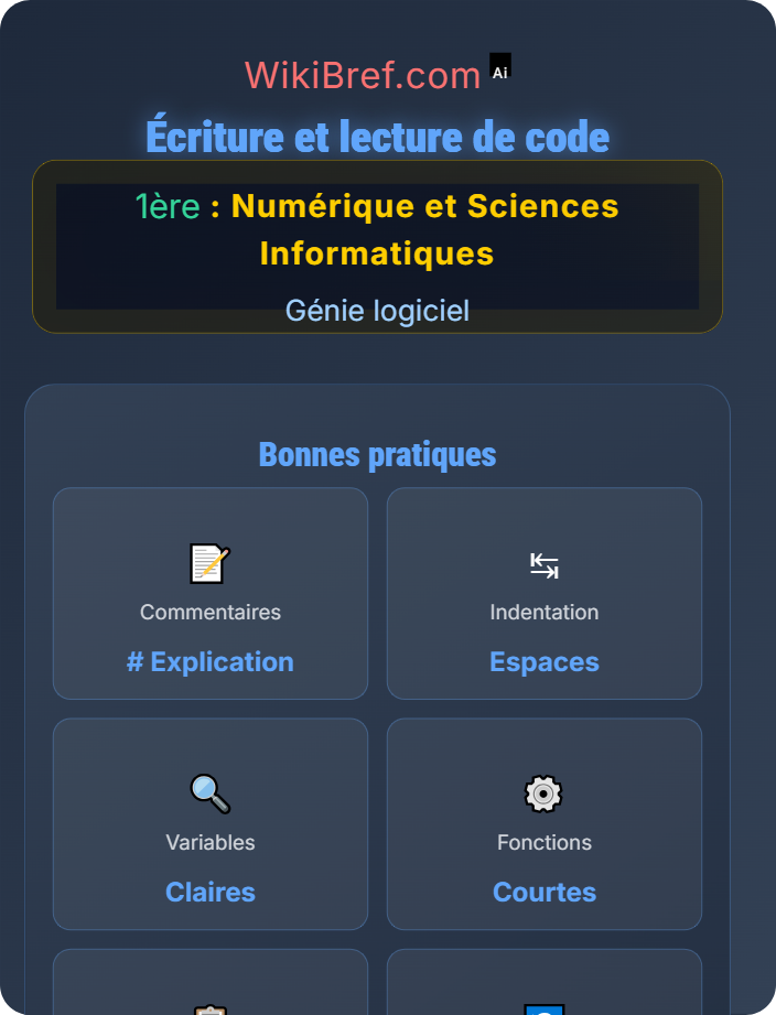 Écriture et lecture de code Introduction aux langages de programmation