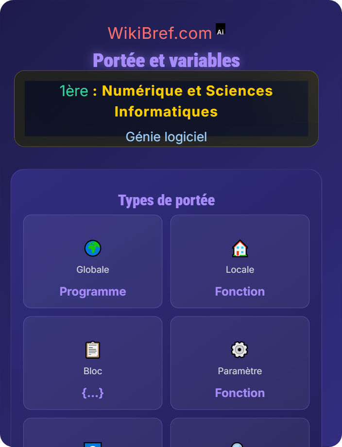 Portée et variables Structure du code