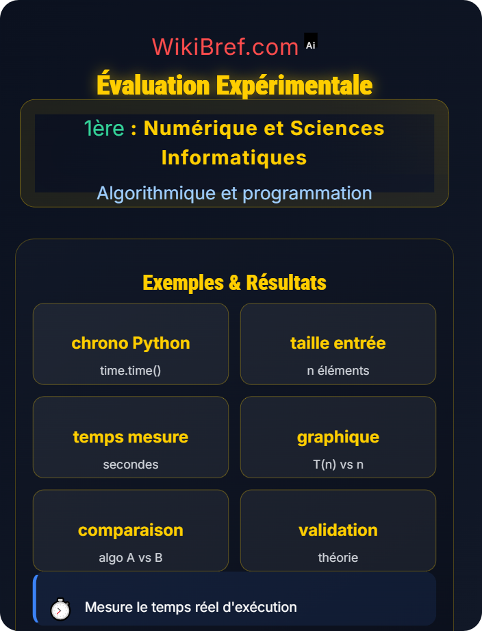 Évaluation expérimentale Algorithmes classiques